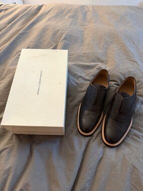 Nwb common projects brown leather wingtip Oxford brogue shoes size 37
